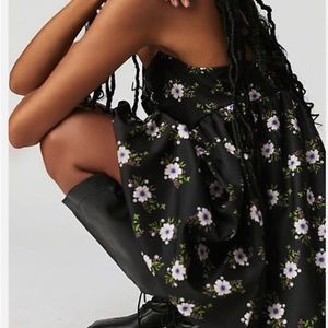 Free People In A Bubble Floral Print Sweetheart Neck Sleeveless Mini 50% OFF